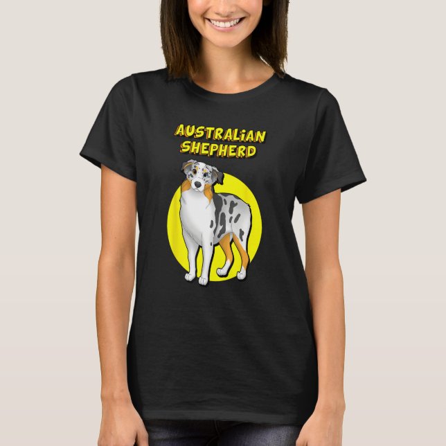 Cute Australian Shepherd T Shirt (Framsida)