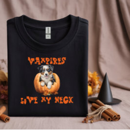 Cute australisk shepher halloween orange ironisk t shirt