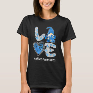 Cute Autism Awareness Kärlek Nordic Gnome Glitter T Shirt