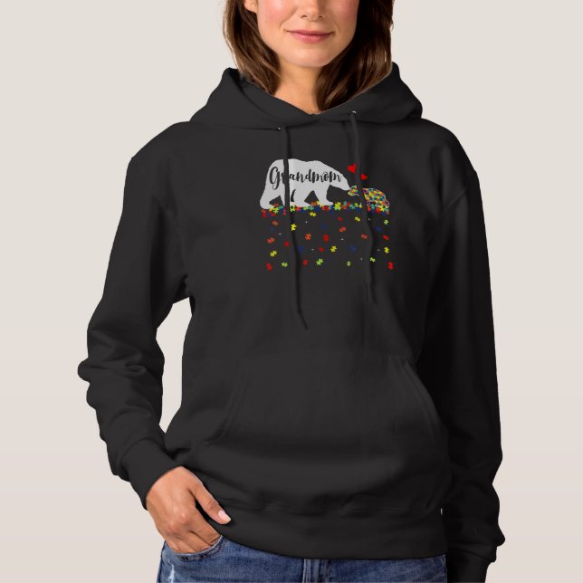 Cute Autism Grandmamma Bear Autism Awareness Famil T Shirt (Framsida)