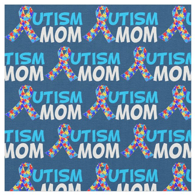 Cute Autism Mamma Blue Tyg (Närbild)