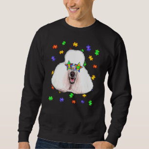 Cute Autism Pudel Hund Puzzle Sunglasses Pet Owner Lång Ärmad Tröja