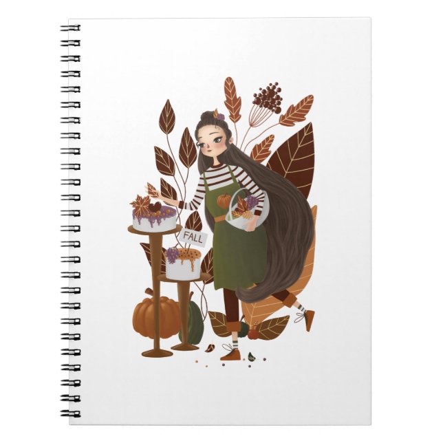 Cute Autumn Baker Anteckningsbok (Framsidan)