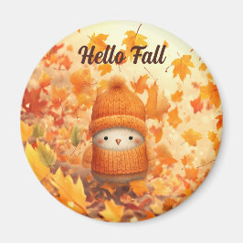 Cute Autumn Bird Dsed for Fall Magnet