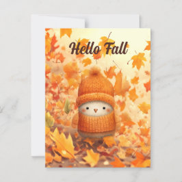 Cute Autumn Bird Dsed for Fall Vykort
