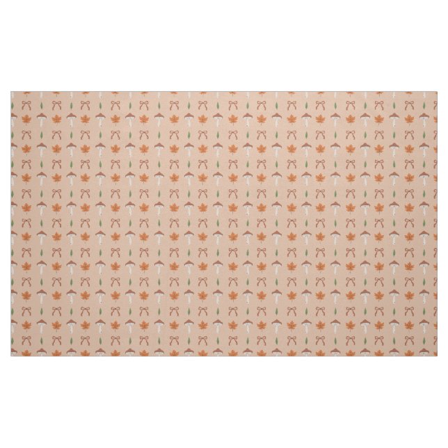 Cute Autumn Bow Mönster Fabric Tyg (Fat Quarter)