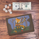 Cute Autumn Fox Kid Brown Wallet<br><div class="desc">För barn av matsäck med en tecknad som plockar upp löv och svamp på en skarp höstdag. Anpassa den med namn. © ArianeC Illustrations-Alla höger reserverade</div>