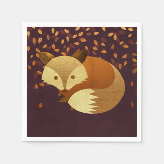 Cute Autumn Fox Pappersservett