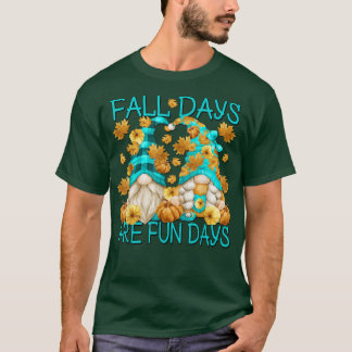 Cute Autumn Gnome Couple för Gardener Funny Fall Q T Shirt