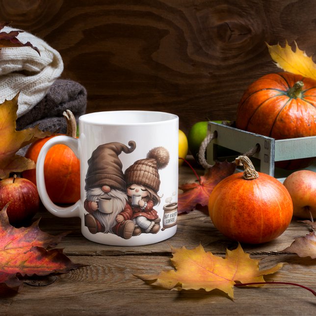 Cute Autumn GNOME Rustic Mugg (Skapare uppladdad)