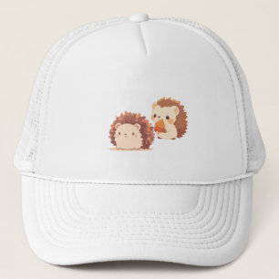 Cute Autumn Hedgehogs - Kawaii Fall Forest Animals Keps