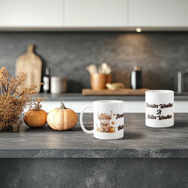 Cute Autumn Highland Cow Kaffemugg (Skapare uppladdad)