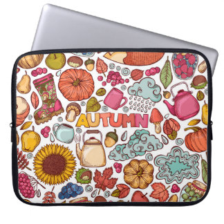 Cute Autumn Inslag Hand plockade Laptop Fodral