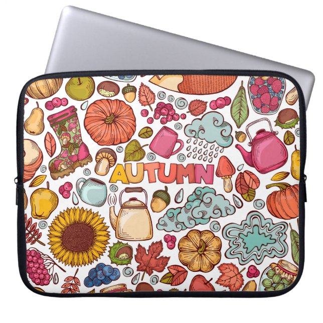 Cute Autumn Inslag Hand plockade Laptop Fodral (Framsidan)