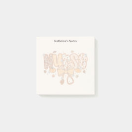 Cute Autumn Patchwork Nurse Medical Worker Post-it Block