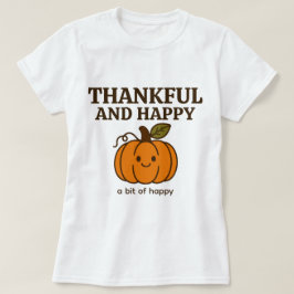 Cute Autumn Pumpkin Doodle "Thankful & Lycklig" T Shirt