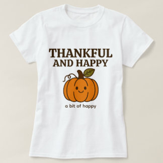Cute Autumn Pumpkin Doodle "Thankful & Lycklig" T Shirt