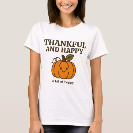 Cute Autumn Pumpkin Doodle "Thankful & Lycklig" T Shirt