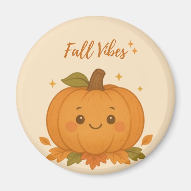 Cute Autumn Pumpkin Magnet (Framsidan)
