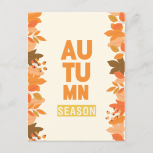 Cute Autumn Season med Löv Helg Vykort