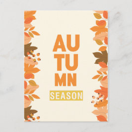 Cute Autumn Season med Löv Helg Vykort