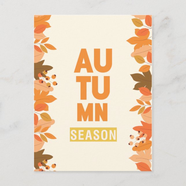 Cute Autumn Season med Löv Helg Vykort (Framsida)