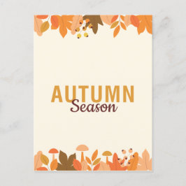 Cute Autumn Season med Löv Helg Vykort