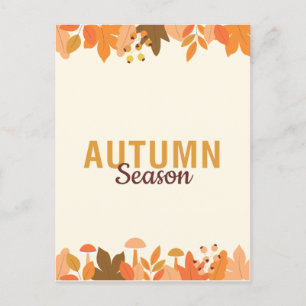 Cute Autumn Season med Löv Helg Vykort