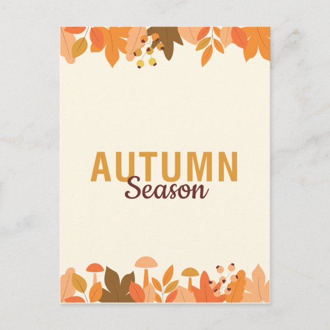 Cute Autumn Season med Löv Helg Vykort (Framsida)