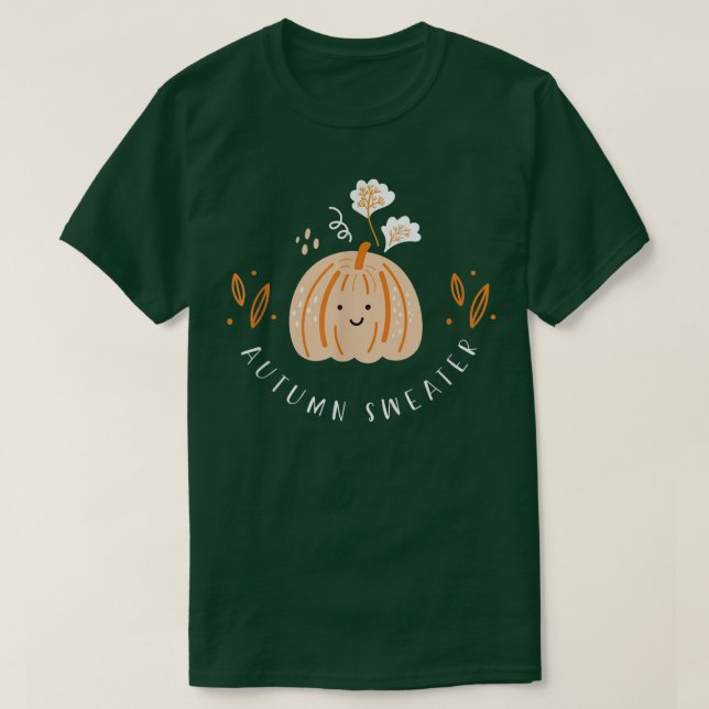 Cute Autumn Sweater Jumper Autumn Lover Fall Pumpk T Shirt (Design framsida)