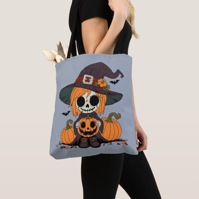 Cute Autumn Witch Tygkasse (Närbild)