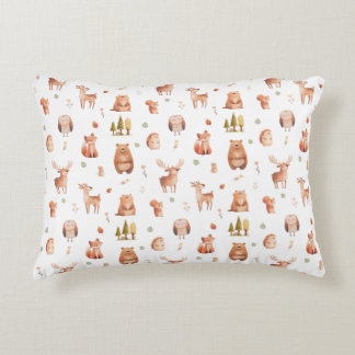 Cute Autumn Woodland Forest Animal Nursery Prydnadskudde