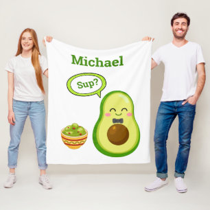 Cute Avacado Hand plockade Namn Guacamole Fruit Fleecefilt