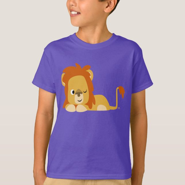 Cute Aväckning Tecknad Lejona Barn T-shirt (Framsida)