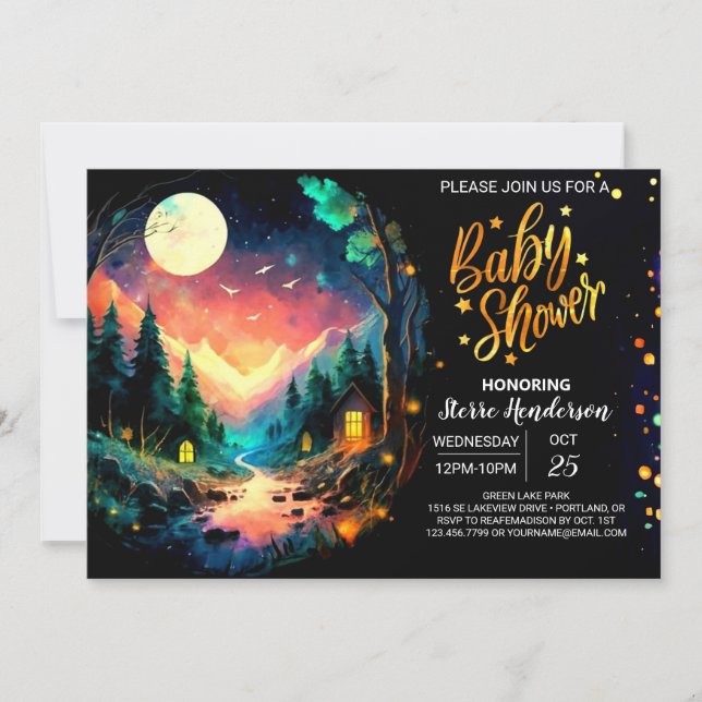 Cute Äventyr Awaits Timberland Baby Shower Inbjudningar (Framsida)