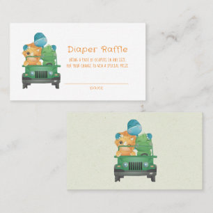 Cute Äventyr Dinosaurs Diaper Raffle Visitkort