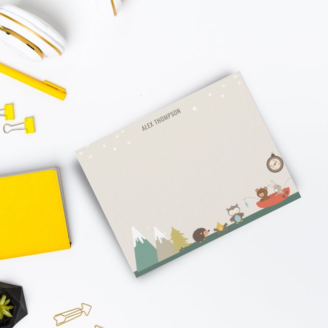 Cute Äventyr Woodland Kids Stationery Anteckningskort (Skapare uppladdad)