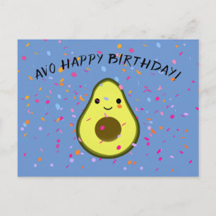 Cute Avo Grattis på födelsedagen Avocado Pun-vykor Helg Vykort