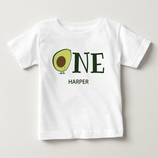 Cute Avocado 1 Namn T Shirt (Framsida)