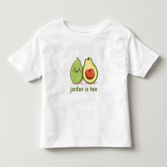 Cute Avocado 2 års födelsedagspresent, Gift Kids T Shirt (Framsida)