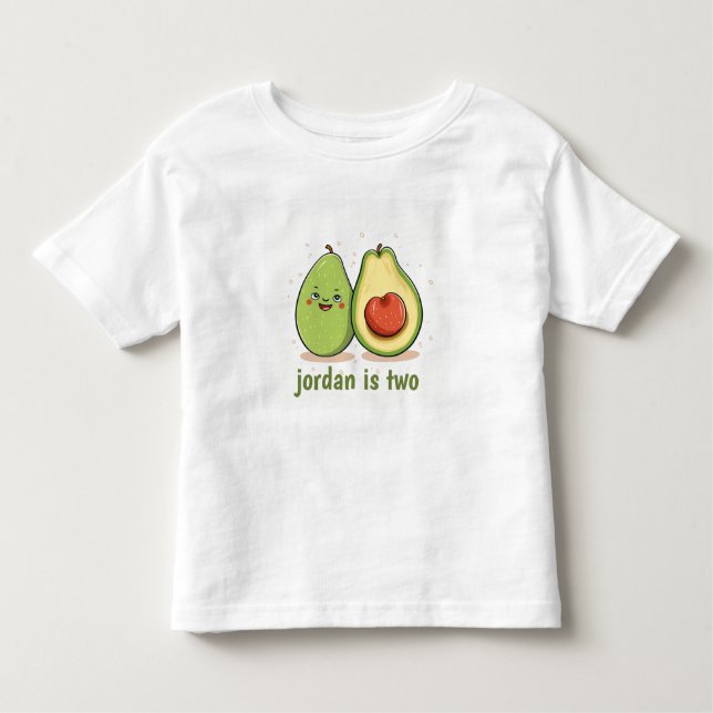 Cute Avocado 2 års födelsedagspresent, Gift Kids T T Shirt (Framsida)