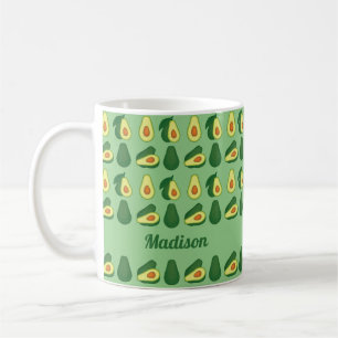 Cute Avocado Älskare Personlig Grönt Kaffemugg