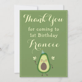 Cute Avocado anpassar färgämnet från första födels Tack Kort