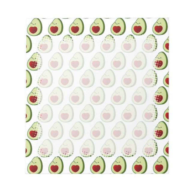 Cute Avocado Background Mönster Anteckningsblock (Framsida)