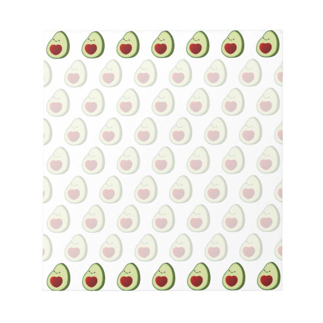 Cute Avocado Background Mönster Anteckningsblock (Framsida)