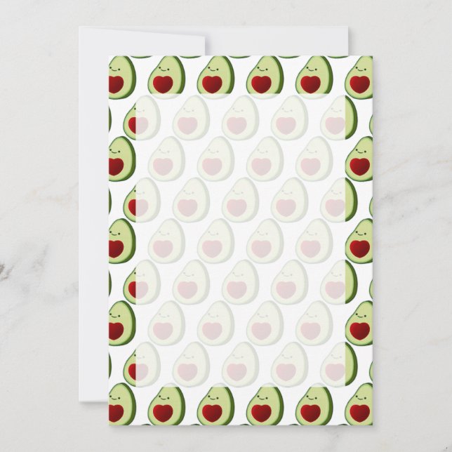 Cute Avocado Background Mönster Inbjudningar (Framsida)