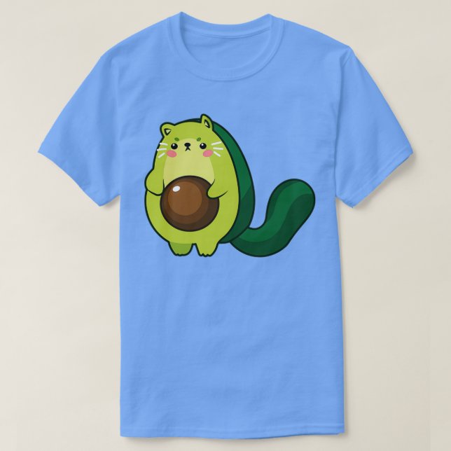 Cute Avocado Cat 4 T Shirt (Design framsida)