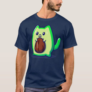 Cute Avocado Cat Tecknad1 T Shirt