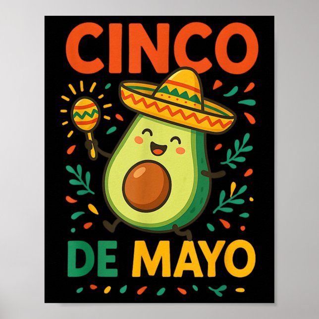 Cute Avocado Cinco De Mayo Fiesta Party Celebratio Poster (Framsidan)