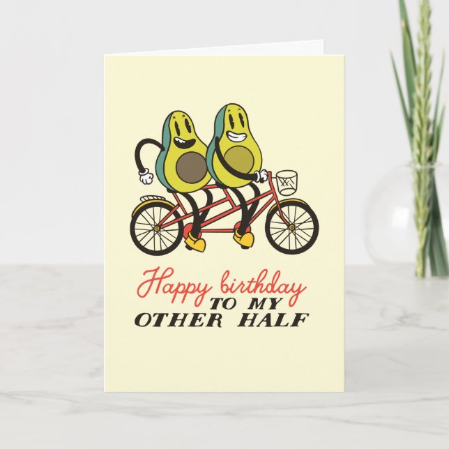 Cute Avocado Couple Pun Funny Birthday Kort (Framsida)